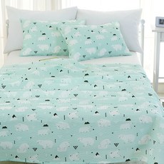 g BEDDING 北極熊泡泡紗涼被, 薄荷綠