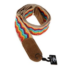 LM Products 棉質 70 年代風格編織帶麂皮末端吉他背帶 FM-2 RB, 混色