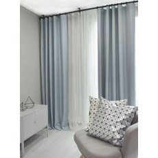 Paradise Home 金屬遮光窗簾私人類型 2p, 煙熏藍