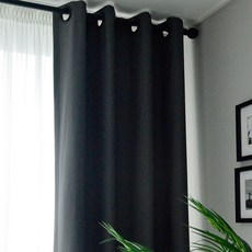 Paradise Home 金屬光遮光窗簾 穿孔式 2入, 深灰色