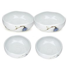 瓷製湯碗+飯碗 C型 4入, 混色, 飯碗 2入+大碗 2入