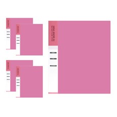 3孔資料夾 A4, 粉色, 5入