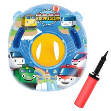 卡通游泳圈+打氣筒 隨機出貨, 混色, 1組