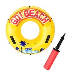 ZEUS 夏季游泳圈100cm+打氣筒, 1套, 混色