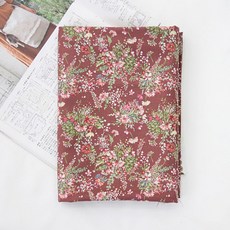 Fabric Art純棉100%花朵圖案布料 30支 花束, 棕色的