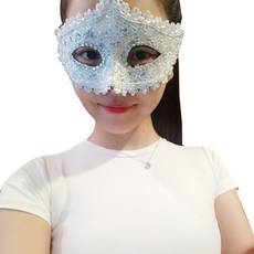 PARTY COSTUME 威尼斯花蝴蝶面具, 13 白色(ROMK78613)