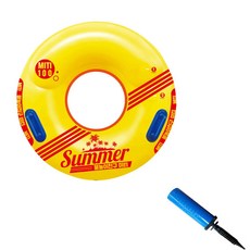 黃色游泳圈100+充氣棒, 混色, 1套