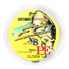 BS Fishing 트랩 EGI 에기 X8 낚싯줄, 형광 옐로우, 1개