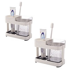 MONACO OLIVE 牙刷架 附漱口杯, 米白色, 2個