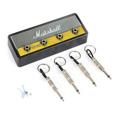 Pluginz鑰匙圈Marshall JCM800 CHEQUERED吉他鑰匙圈 4入+壁掛式支架, 1套
