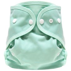 베이비앙 포켓식 원사이즈 기저귀커버 똑딱이, 민트, 1개