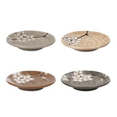 Dear Living 砂櫻花盤 4件組, 灰色, 米色, 棕色, 炭灰色, 4個