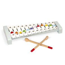 Janod 12音鐵琴樂器玩具, 白色的