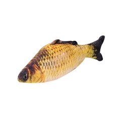 Super Six貓咪魚形狀貓薄荷枕頭 鯽魚 60cm, 混色, 1個