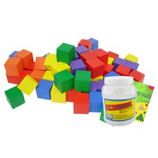 GabeFamily 3cm 彩色堆疊積木 100入 + 迷你書 + 收納桶, 紅, 橙, 黃, 綠, 藍, 紫, 1個