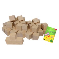 GabeFamily 3cm 原木堆疊積木 100p + 迷你書, 原木, 1個