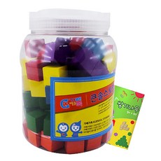 GabeFamily 2.5cm 實惠型彩色堆疊積木 100p + 迷你書 + 收納盒, 紅, 橙, 黃, 綠, 藍, 紫, 1個