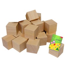 GabeFamily 4cm 堆疊積木 16入 + 迷你書, 原木, 1個