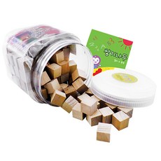 GabeFamily 櫸木 2.5cm 原木堆疊積木 100p + 迷你書 + 收納桶, 原木