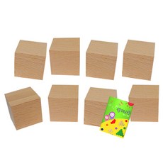 GabeFamily 4cm 堆疊積木 8入 + 迷你書, 原木