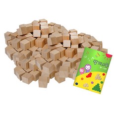GabeFamily 2.5cm翡翠原木疊疊樂木塊 100入+迷你書, 實木