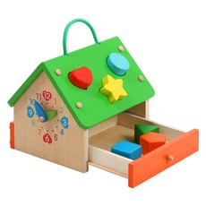 Todolibro 木製積木+益智分類收納抽屜屋, 混色