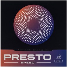 티마운트 프레스토 스피드 47.5 탁구 러버, 흑색, 1개