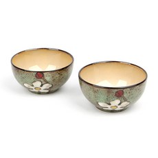 Royal Essex So Dam花朵湯碗, 綠色, 2件