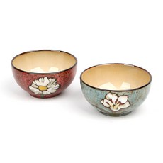 로얄에식스 소담 대접 2p 세트, 레드, 스카이블루, 1세트