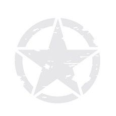 GRIBEN 復古星星汽車貼紙 50091 40cm, 1個, 亮灰色