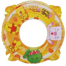 미미월드 유아동용 치로와친구들 원형튜브 60, 옐로우, 1개