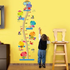 슈퍼식스 코끼리 키 측정 스티커, 혼합 색상