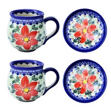 Ceramika Vena Ceramicabena 波蘭 Bena Jar 馬克杯 230ml 2p + 碟子 2p, U70, 1組