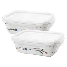 Zen Meadow Flower 長方形密閉容器小 400ml, 2個, S(400ml)
