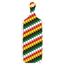 Roem Design 雙面設計上菜砧板 樹葉圖案, 五色鑽石圖案, 1個