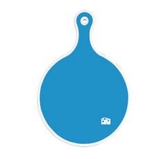 로엠디자인 양면 원형 서빙 도마 보드 스카이블루, 체리플라워, 1개