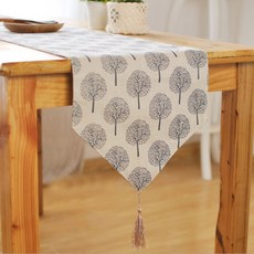 ANTS 樹木印花桌旗, 白色的, 30 厘米寬 x 200 厘米長