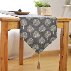 ANTS 樹木印花桌旗, 黑色的, 30 厘米寬 x 200 厘米長