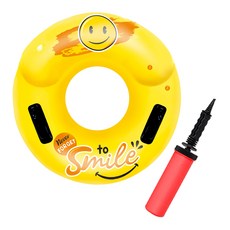 위니코니 옐로랑 이중튜브 87cm + 고급형 핸드펌프 랜덤 발송, 혼합 색상, 1세트