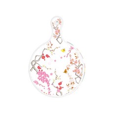 ROEM DESIGN 雙面圓形上菜砧板 浪漫胭脂紅floral, 5色鑽石圖案, 1個