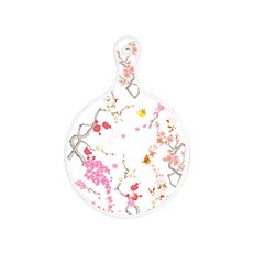 ROEM DESIGN 雙面圓形上菜砧板 浪漫胭脂紅floral, 粉紅玫瑰, 1個