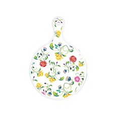 Roem Design 雙面圓形上菜砧板托盤 浪漫纖長玫瑰, 菊花藍綠色, 1個