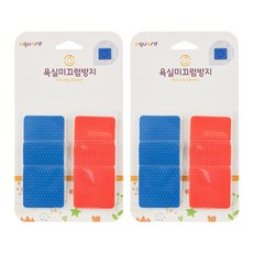 SUNFLOWER 욕실 미끄럼방지 사각 스티커 블루 3p + 레드 3p, 2세트