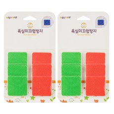 SUNFLOWER浴室防滑方形貼紙 綠色 3入+紅色 3入, 2套