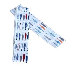 MIMIKID 孩童涼爽圍巾 魚 2入組, 海軍藍，橙色