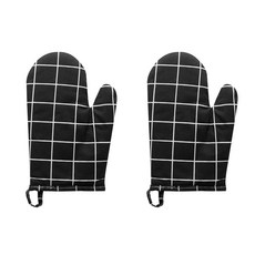 북유럽 주방장갑, 체크블랙, 2개