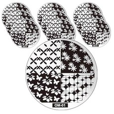 ARYKO TRADERS 美甲彩繪DIY貼膜 圓形模板, OM-1, 10個