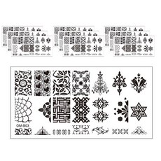 ARYKO TRADERS 美甲印花DIY貼膜 方形模板, OM-B03, 10個