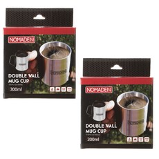 노마드캠핑 뚜껑 머그컵 300ml 5481, 실버, 2개