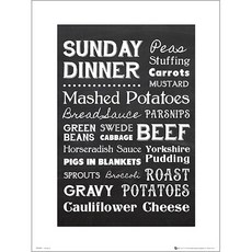 GBEYE 週日晚餐字體設計海報 PDH00983, 黑色
